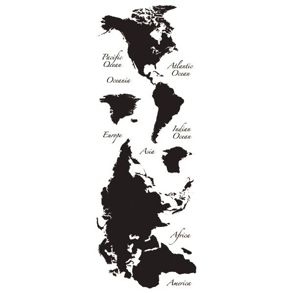 grafica prodotto adesivo murale black world map