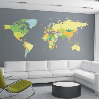 Wall Sticker - Coloured Map