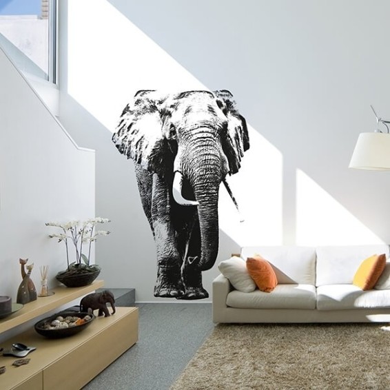 ambientazione prodotto adesivo murale elephant