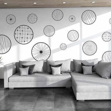 ambientazione prodotto adesivo murale fantasy circles