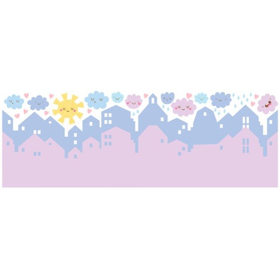 grafica prodotto adesivo murale per camerette clouds