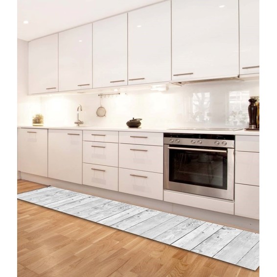 ambientazione cucina passatoia in vinile white wood