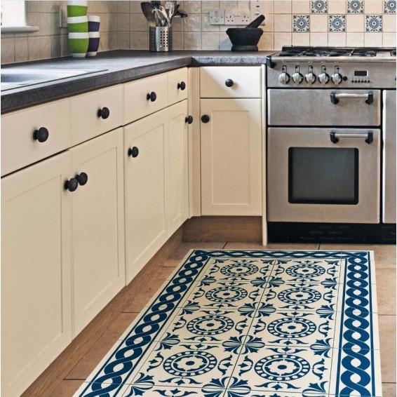ambientazione cucina passatoia in vinile tile carpet