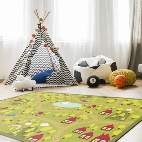 ambientazione cameretta tappeto in the woods