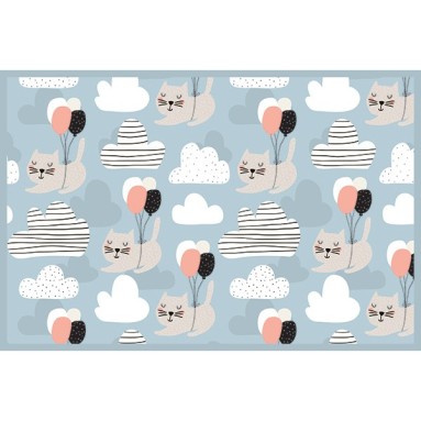 grafica prodotto tappeto flying cats