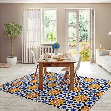 ambientazione sala da pranzo tappeto granada