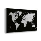 quadri in alluminio metal design black world map 48x72