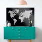 ambientazione quadri in alluminio metal design black world map 48x72