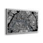 quadri in alluminio metal design paris map 48x72