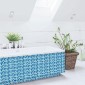 ambientazione bagno rivestimento adesivo Blue mosaic