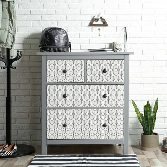 ambientazione mobile rivestimento adesivo geometric