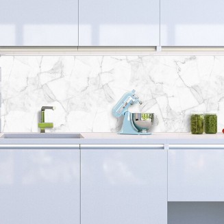 ambientazione parete cucina rivestimento adesivo white marble