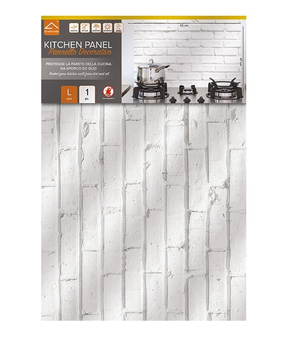confezione prodotto kitchen panel white bricks