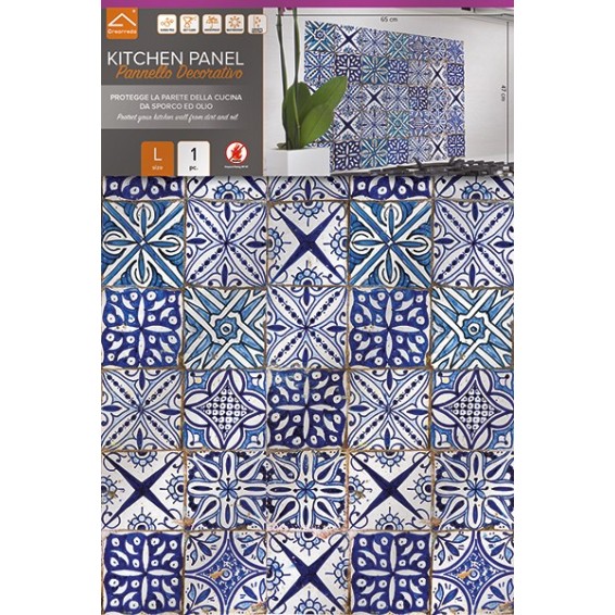 confezione prodotto kitchen panel blue azulejos