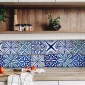 Acquista paraschizzi adesivi - Bordure in Alluminio Blue Azulejos 24x48 2pz