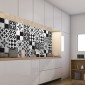 ambientazione parete cucina rivestimento adesivo black & white azulejos