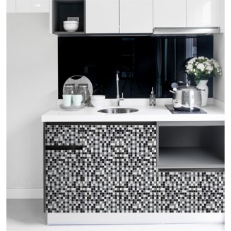 ambientazione mobili cucina rivestimento adesivo B&W Mosaic
