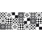 dettaglio prodotto passatoia in vinile black & white azulejos 120x50 cm