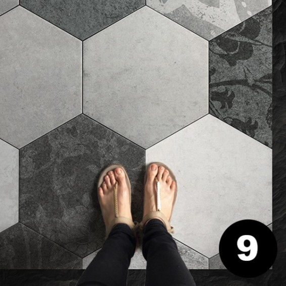 crea la tua passatoia modello 9 grey exagons