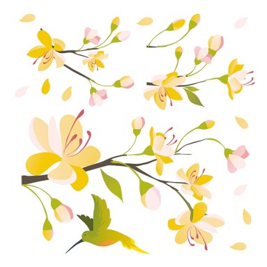 seconda grafica prodotto adesivo murale yellow branch