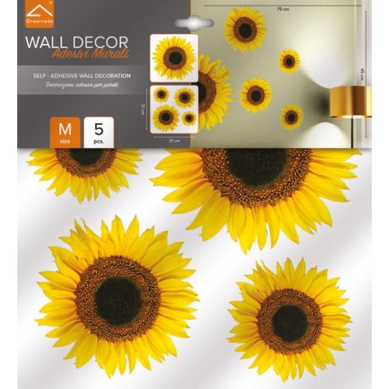 confezione prodotto adesivo murale girasoli
