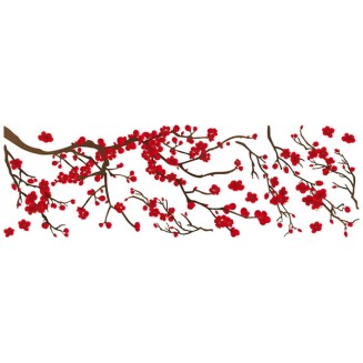 grafica prodotto adesivo murale ramage rosso