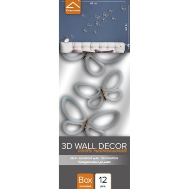 confezione prodotto spring decor white metal butterflies