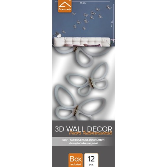 confezione prodotto spring decor white metal butterflies