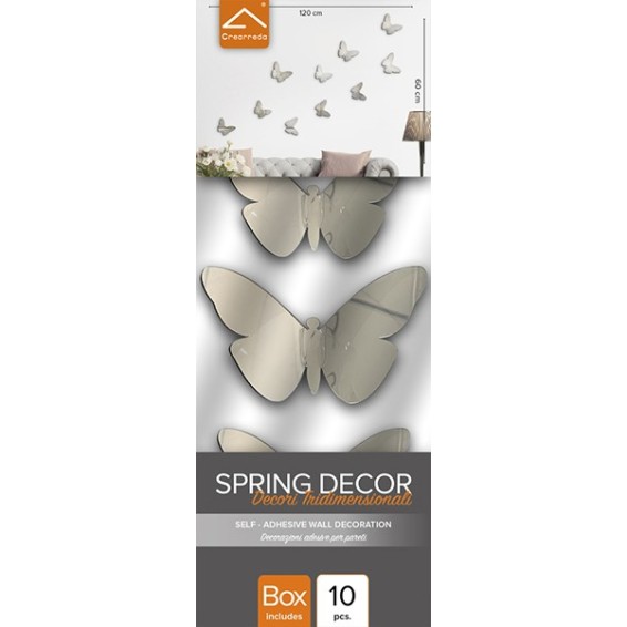 confezione prodotto spring decor silver butterflies