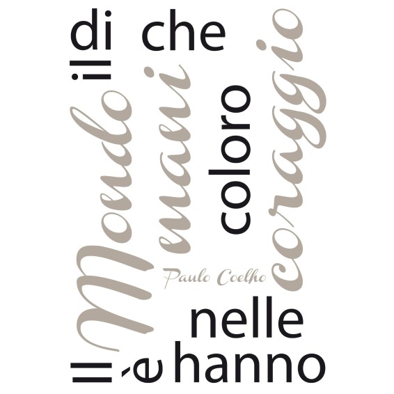 grafica prodotto frase adesiva paulo coelho