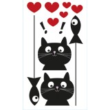 grafica prodotto wall sticker cat & fish