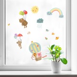 ambientazione vetri prodotto adesivi murali per camerette rainbow animals
