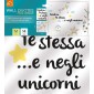 confezione prodotto scritte adesive per camerette unicorni