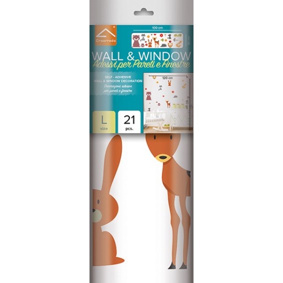 confezione prodotto adesivi murali per camerette forest animals