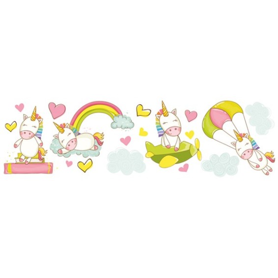 grafica prodotto adesivi murali per camerette baby unicorn
