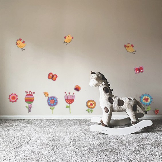 ambientazione prodotto per camerette 3 leavels birds and flowers