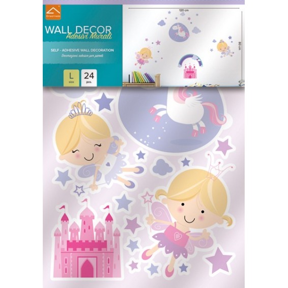 confezione prodotto per camerette adesivi murali happy fairies