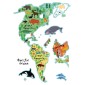 grafica prodotto adesivo per camerette world map