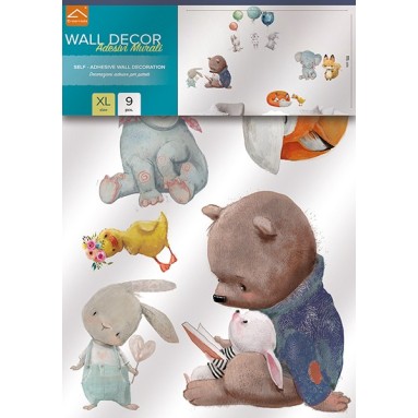 confezione prodotto adesivo per camerette watercolour animals