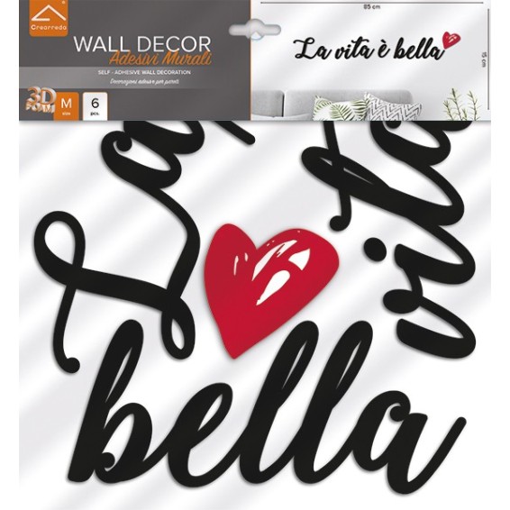 confezione prodotto decorazioni 3d la vita è bella