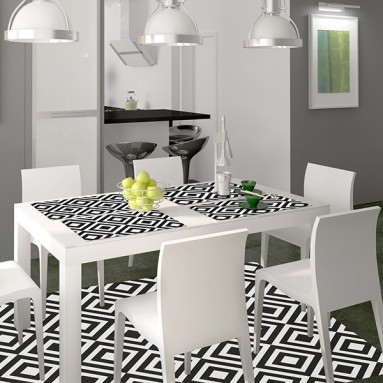 ambientazione prodotto tovaglietta black and white