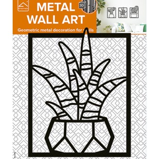confezione prodotto metal wall art cactus modello 2