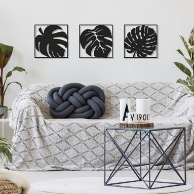 composizione metal wall art leaf