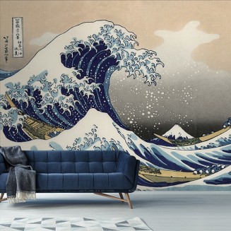 ambientazione prodotto fotomurale hokusai