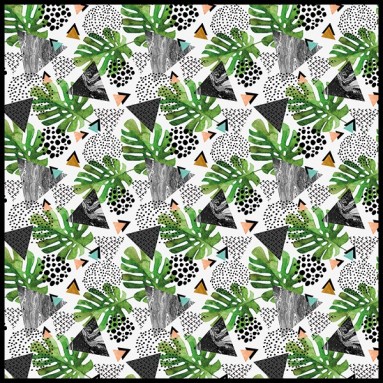 grafica prodotto tappeto black tropical 150x150 cm