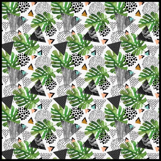 grafica prodotto tappeto black tropical 150x150 cm