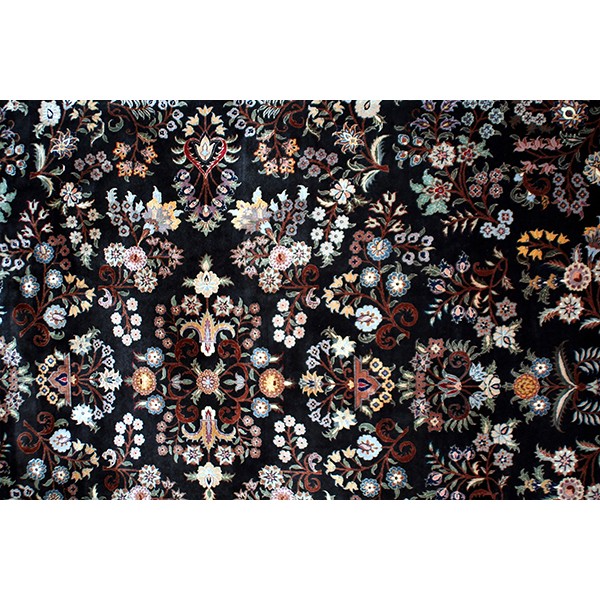 grafica prodotto tappeto flowers in black 100x150 cm