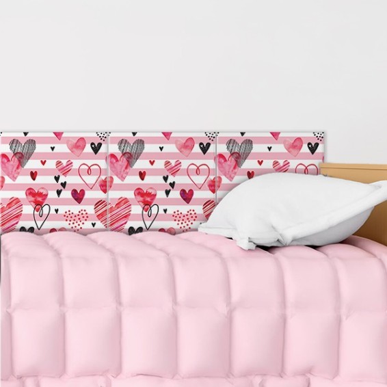 ambientazione paracolpi adesivo pink hearts