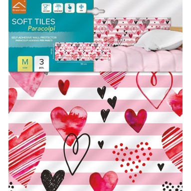 confezione paracolpi adesivo pink hearts