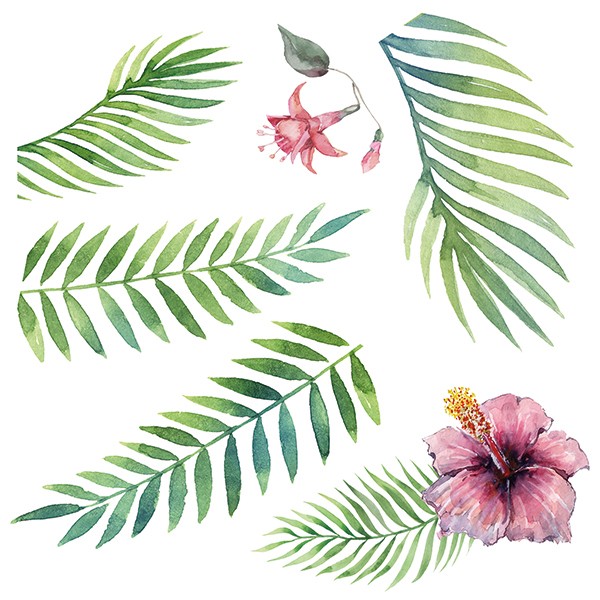 seconda grafica vetrofania tropical flowers